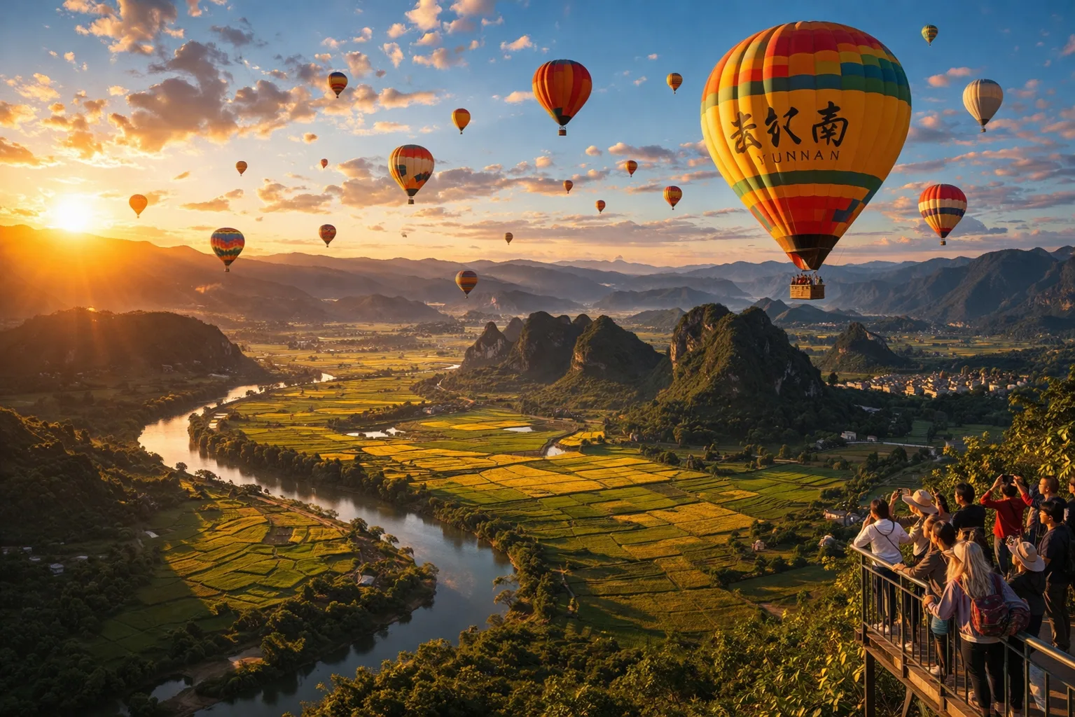 云南的晨光与晚霞